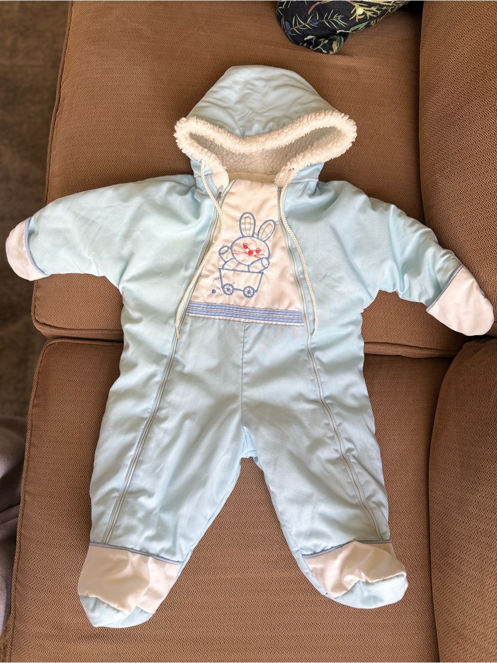 VTG 70s Sears bunny baby snowsuit / “small” - modern 5-12 mos